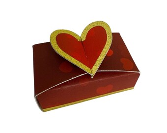 Foil Heart Favor Box - Die-cut Design - Fill with Treats