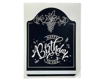 Happy Birthday to You - Silver Foil look ~ 3" Wine Bottle Cover Up Label