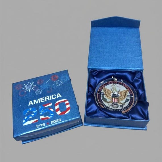 America 250th Anniversary Crystal Ornament