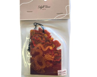 Tall - Chinese New Year - Year of the Dragon with Flowers Car Air Freshener