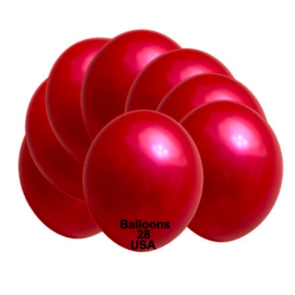 Set of 8, 25, 50, 100 Pearl Balloon Set 12 Inch Red Balloons Latex Balloons  Custom Balloons