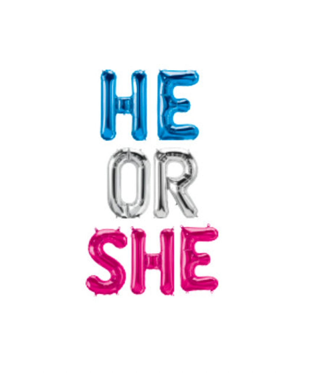 He or She Banner Balloon Gender Reveal Sign Boy or Girl Decorations ...