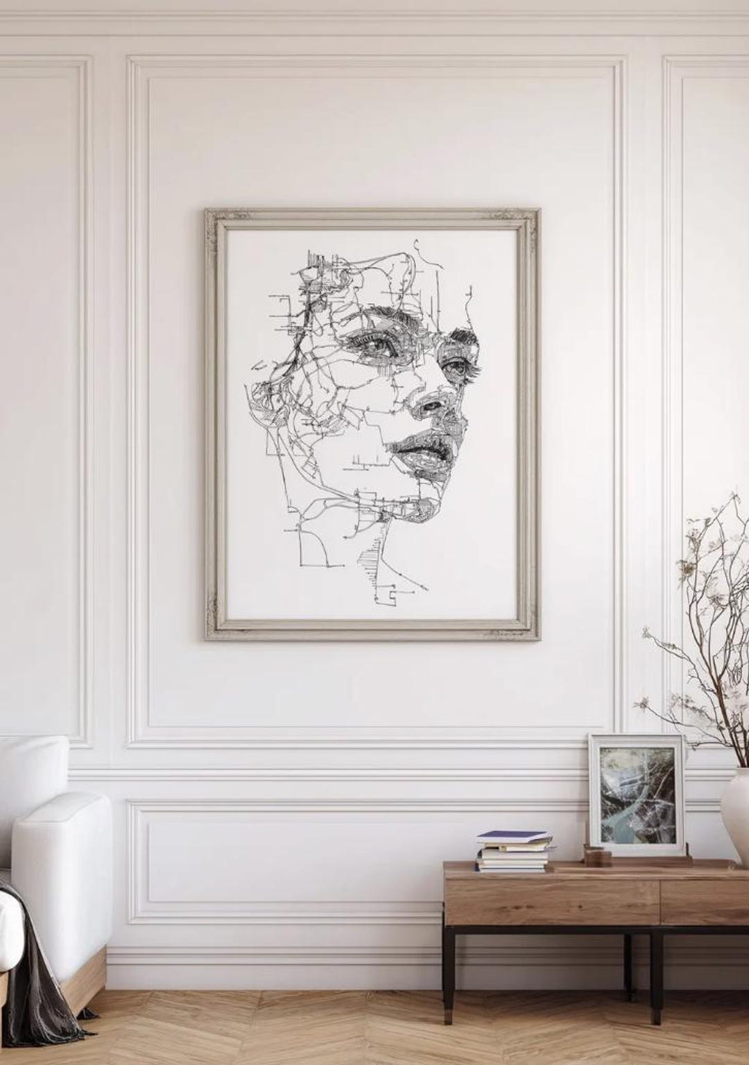 Abstract Woman Face Line Art – Minimalist Female Portrait - Etsy