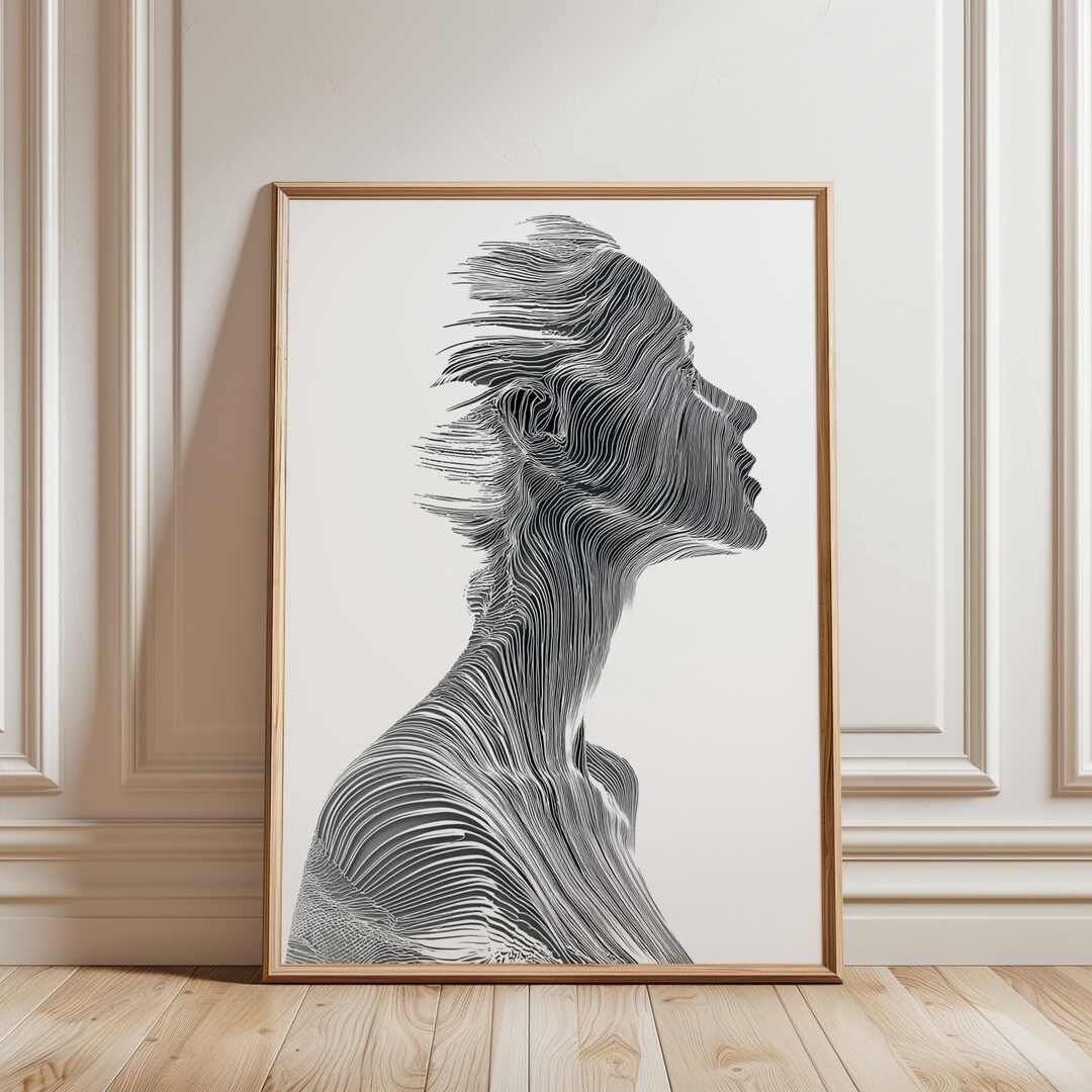 Minimalist Line Art Woman Portrait – Abstract Female Figure (digital ...