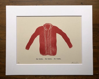 Mr. Rogers "Be Kind" Sweater Art