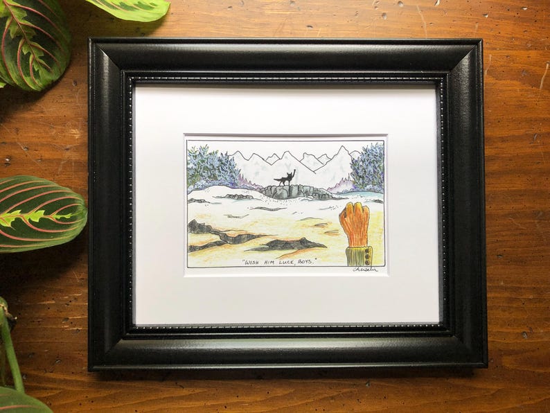 Fantastic Mr. Fox "Wish him luck, boys" art print. Multiple sizes available come matted and ready to frame.