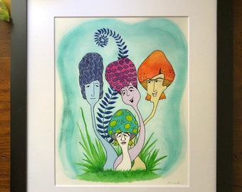The Beatles Mushroom Art Print, The Mush Tops