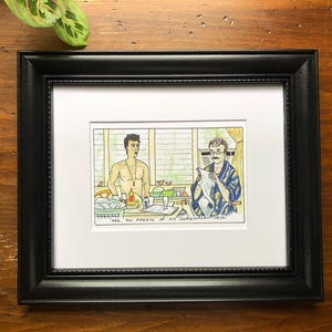 The Birdcage &quot;Are you afraid of my Guatemalan-ness?&quot; art print; Robin Williams, Hank Azaria, Armand Goldman, Agador, Mike Nichols, Miami