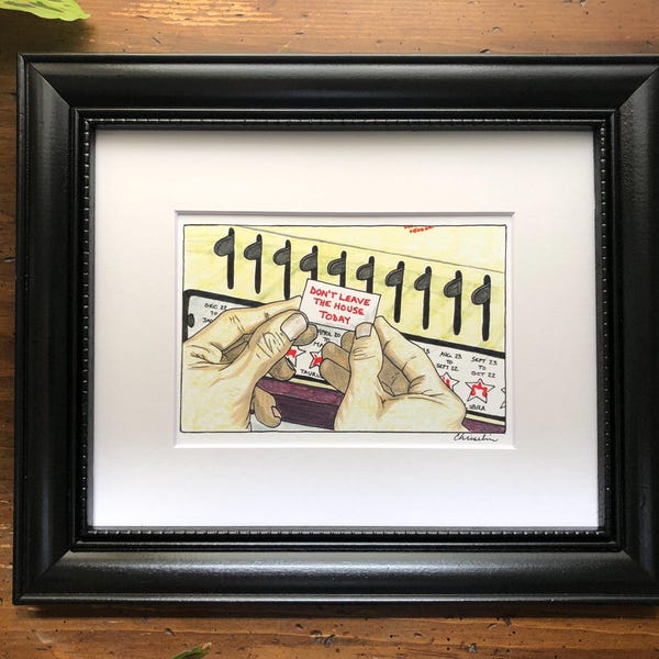 Pee-wee's Big Adventure "Don't leave the house today" art print; Pee-wee Herman, Paul Reubens, Fortunes, Tim Burton