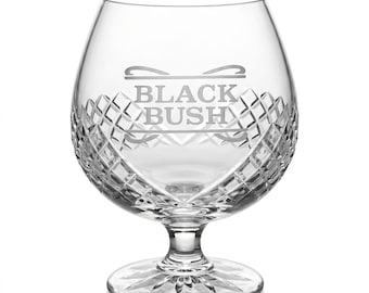 1 vaso de whisky irlandés Tyrone Crystal Black Bush de la destilería Old Bushmills