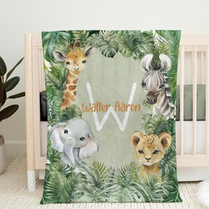 Personalized Safari Blanket | Safari Animals Blanket | Toddler Blanket | Baby Blanket | Safari Nursery | Baby Shower Gift