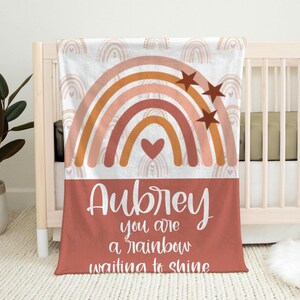Personalized Baby Blanket | Boho Blanket | Rainbow Blanket | Boho Baby Blanket | Custom Toddler Blanket | Crib Blanket