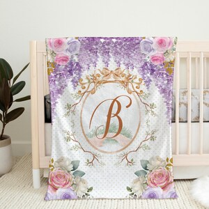 Personalized Baby Blanket | Grandmillennial Vintage Blanket | Monogram Baby Blanket | Customized Blanket | Crib Blanket | Baby Shower Gift
