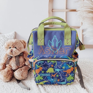 Personalized Diaper Bag Backpack - Dinosaur Diaper Bag - Dinosaur Backpack - Customized Diaper Bag -  Baby Shower Gift - Baby Diaper Bag