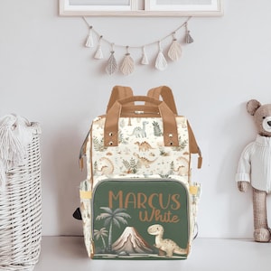 Personalized Diaper Bag Backpack | Dinosaur Diaper Bag | Dinosaur Backpack | Customized Diaper Bag |  Baby Shower Gift | Baby Diaper Bag