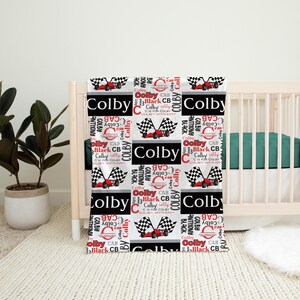 Personalized Baby Blanket | Race Car Blanket | Toddler Blanket | Customized Name Blanket | Custom Toddler Blanket | Baby Shower Gift
