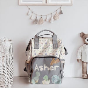 Personalized Diaper Bag Backpack | Dinosaur Diaper Bag | Dinosaur Backpack | Customized Diaper Bag |  Baby Shower Gift | Baby Diaper Bag