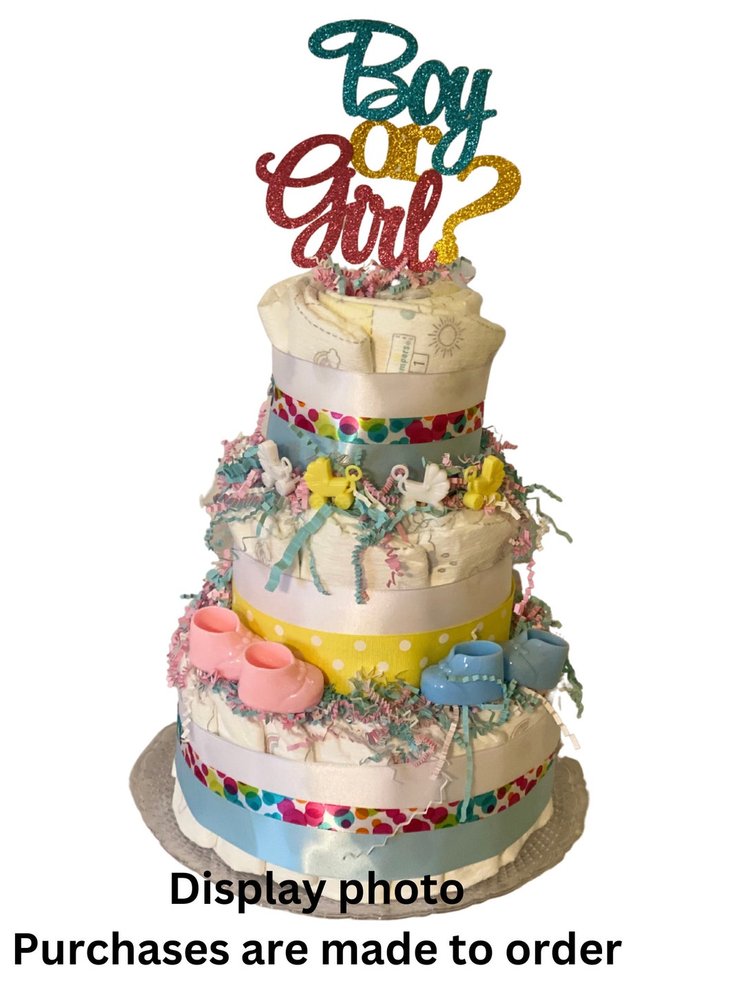 Gender Reveal Diaper Cake Gender Reveal Unisex Diaper Cake Unisex Nappy