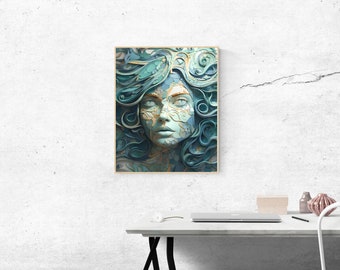 Woman Print Digital PNG - Captivating Vintage Digital Art - Retro Women Print - Feminine Wall Decor - Instant Digital Download Art.