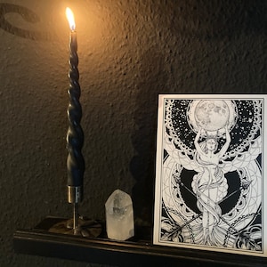 Kunstdruck „Die Hohepriesterin“, Tarotkarten Motiv, Din A5, illustration, Tarot, Mandala, Vollmond, Weiblichkeit, witchy, dark academia