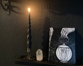 Art print “The Hermit”, tarot card motif, Din A5, illustration, tarot, anatomical heart, lantern, dark art, witchy, dark academia