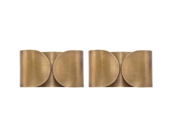 Set of 2 Foglio Sconce - Handmade - Raw Brass Finish - Italian Light - Italian Brass Sconce - Mid Century Sconce - Focus Lighting