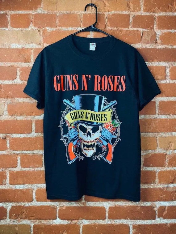 Guns N' Roses Shirt – Black & Red Skull | Vintage Rock Band Tee