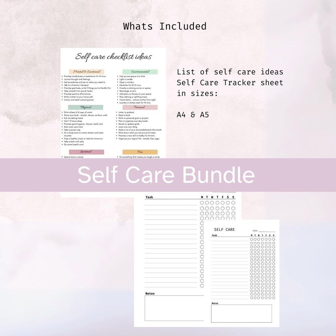 Weekly Self Care Printable, Self Care Ideas, Daily Self Care Tracker ...
