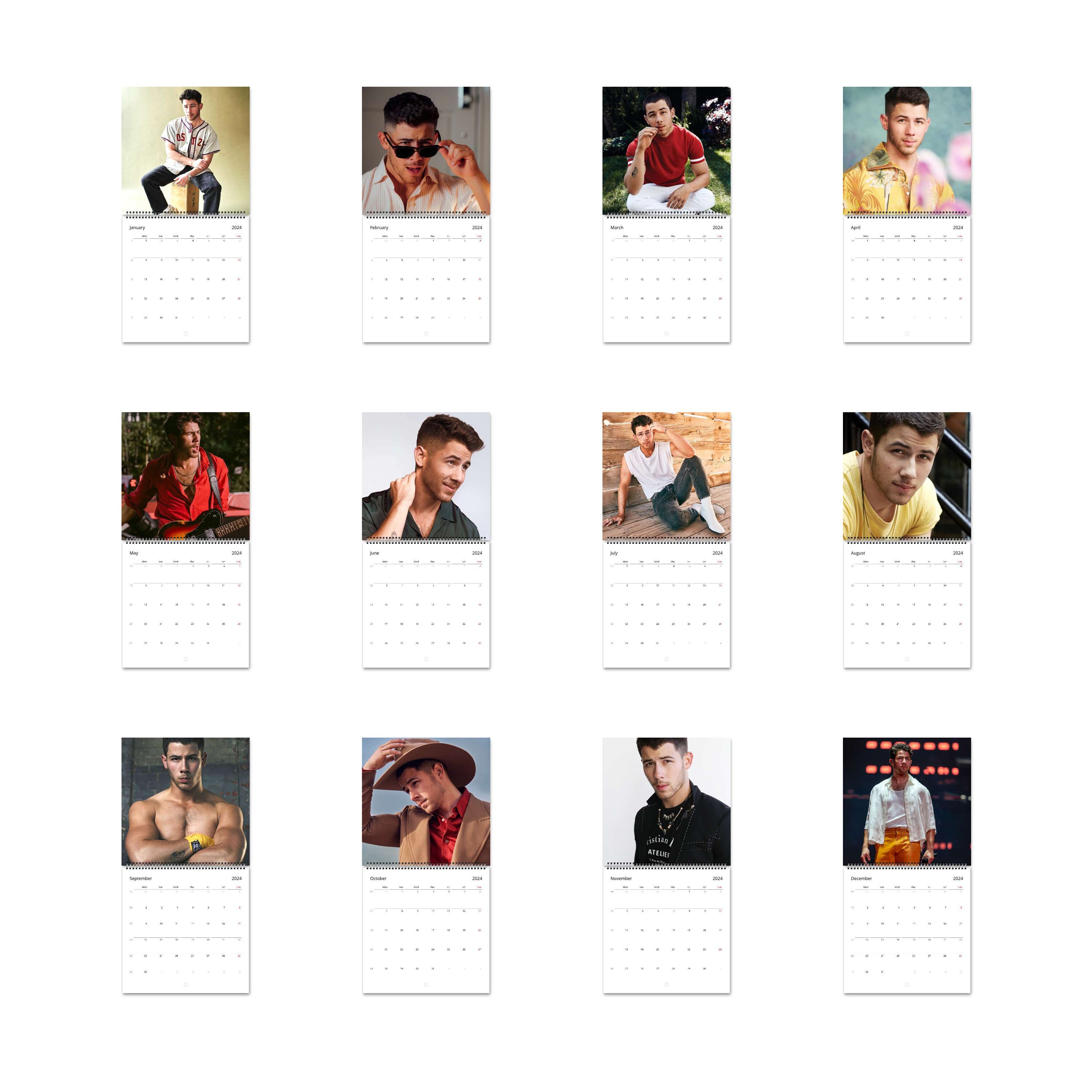 Nick Jonas Calendar 2024 Calendar, Wall Calendar 2024, Nick Jonas