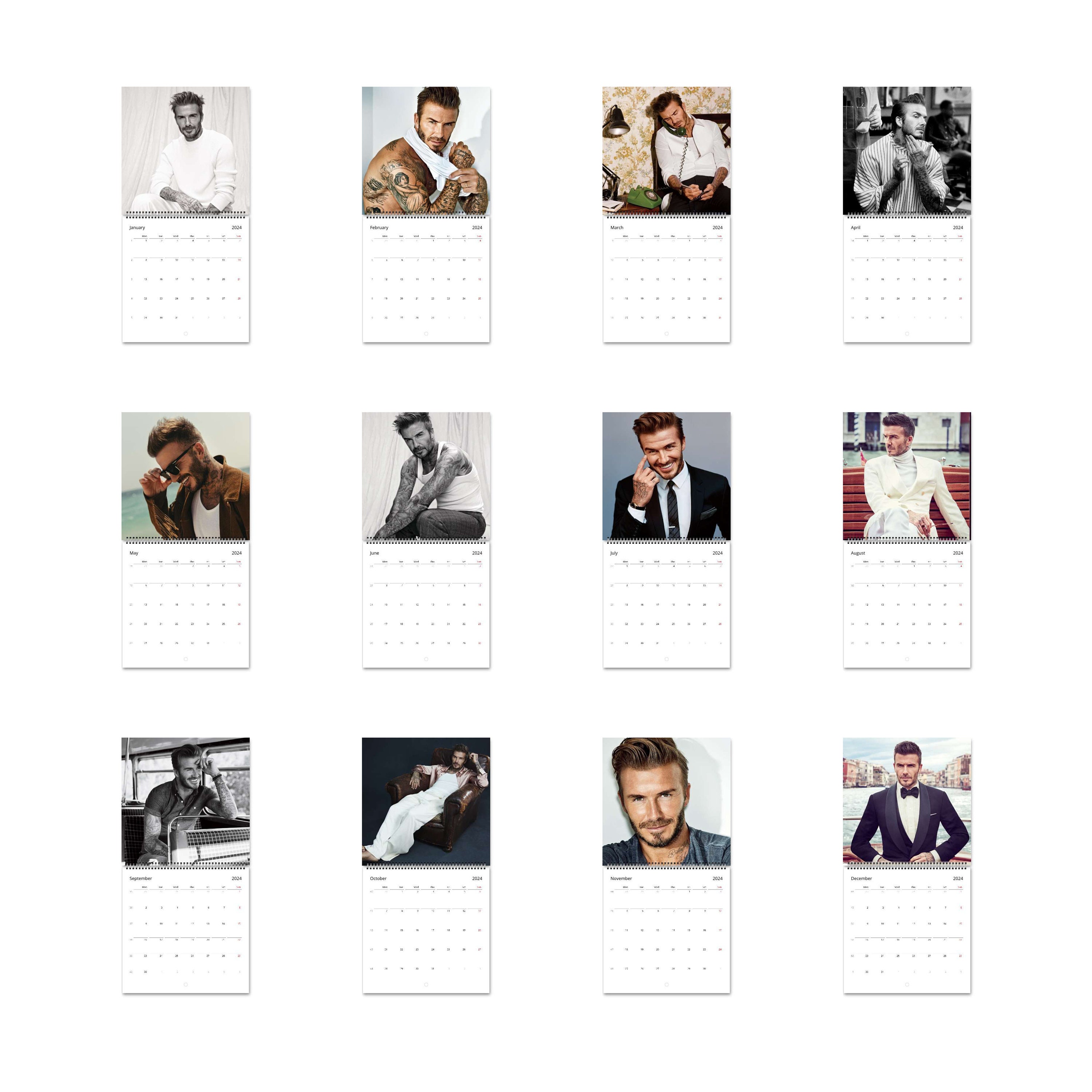 David Beckham Calendar Vol.1 2024 Calendar, Wall Calendar 2024, Planner