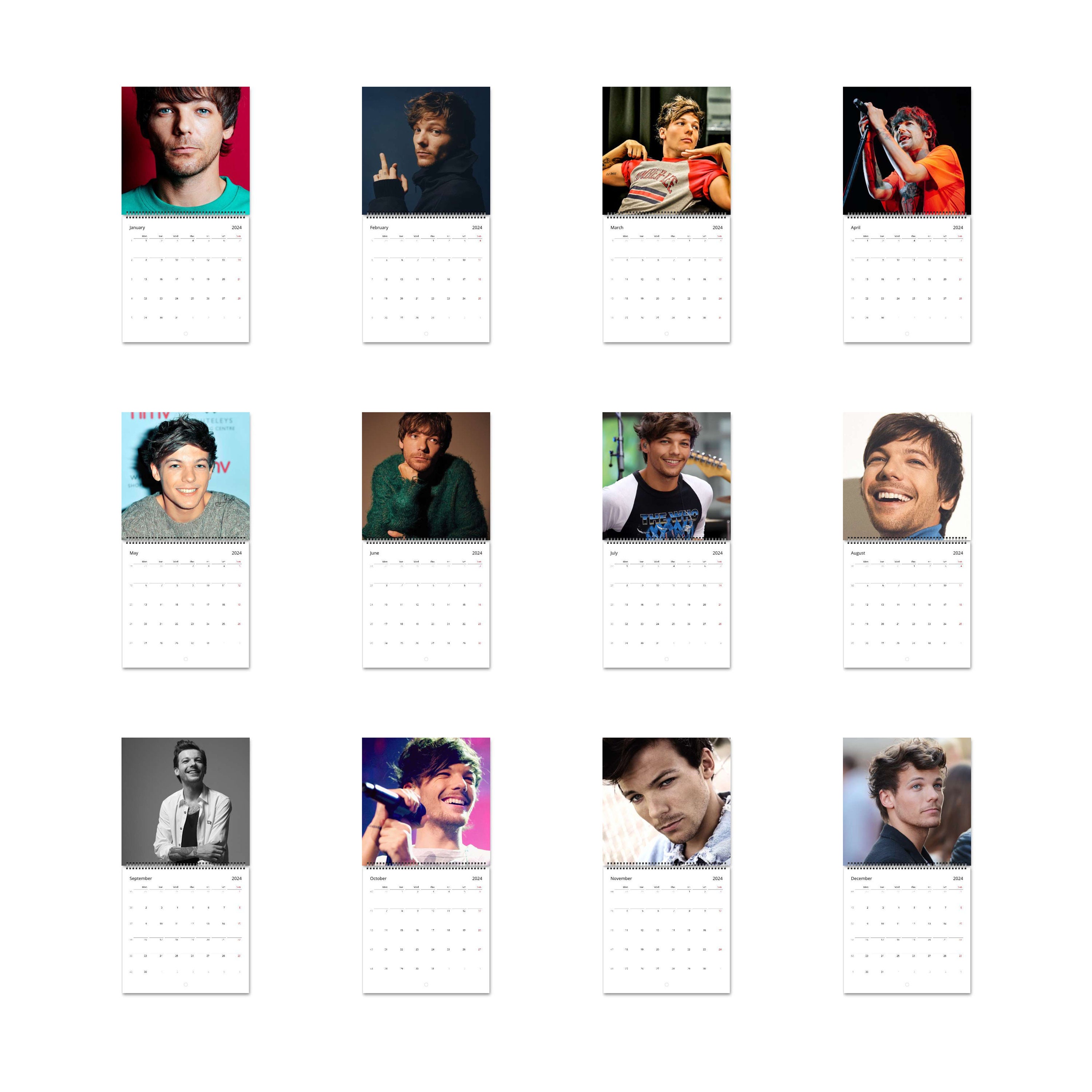 Louis Tomlinson Calendar 2024 Calendar, Wall Calendar 2024, Planner