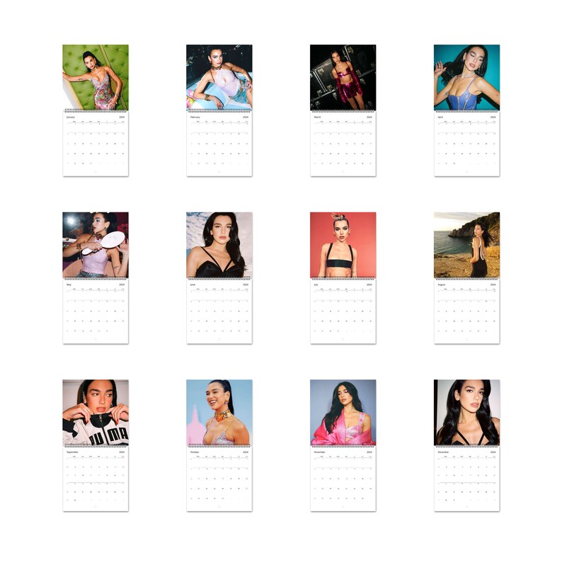 Dua Lipa Calendar Vol.2 2024 Calendar, Wall Calendar 2024, Planner 2024