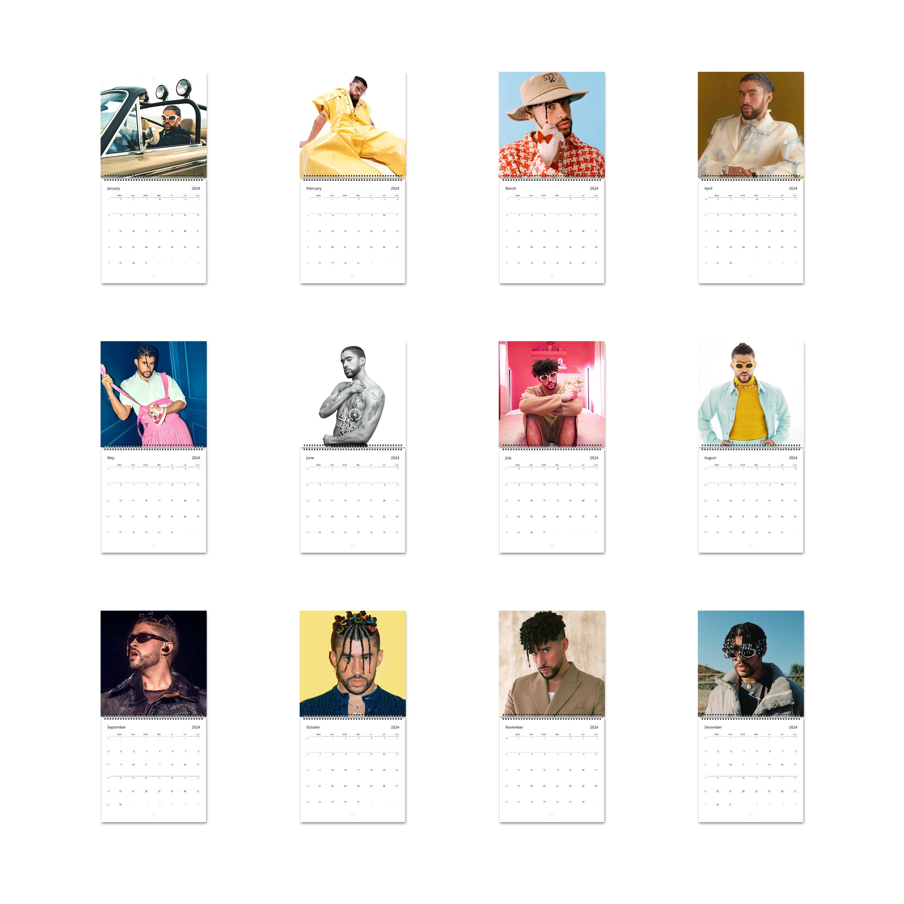 Bad Bunny Calendar 2024 Calendar, Wall Calendar 2024, Planner 2024