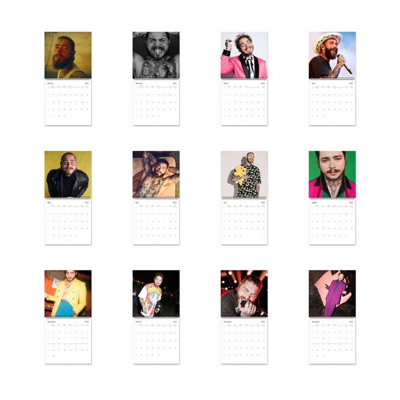 Post Malone Calendar Vol.1 2024 Calendar, Wall Calendar 2024, Planner