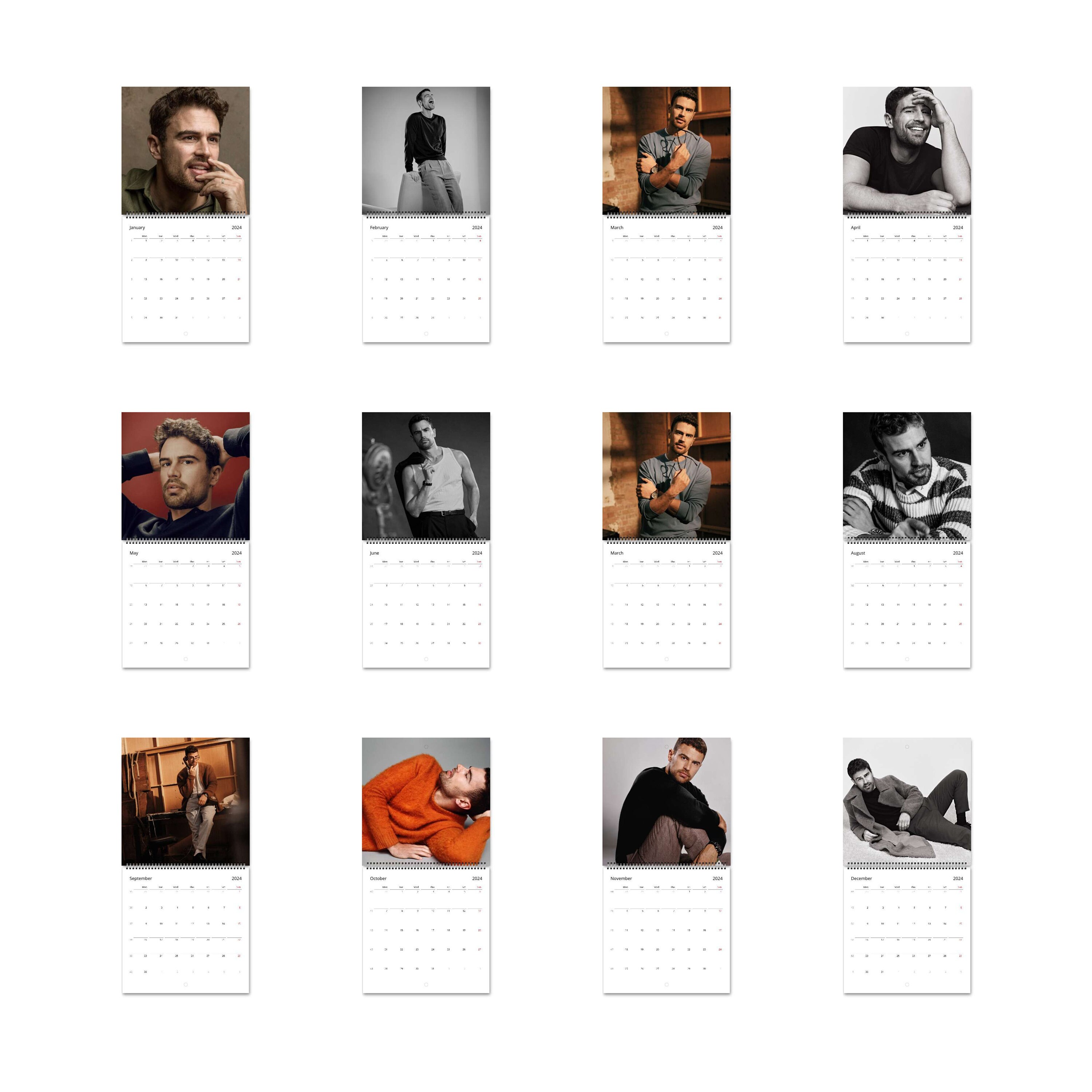 Theo James Calendar Vol.1 2024 Calendar, Wall Calendar 2024 sold by