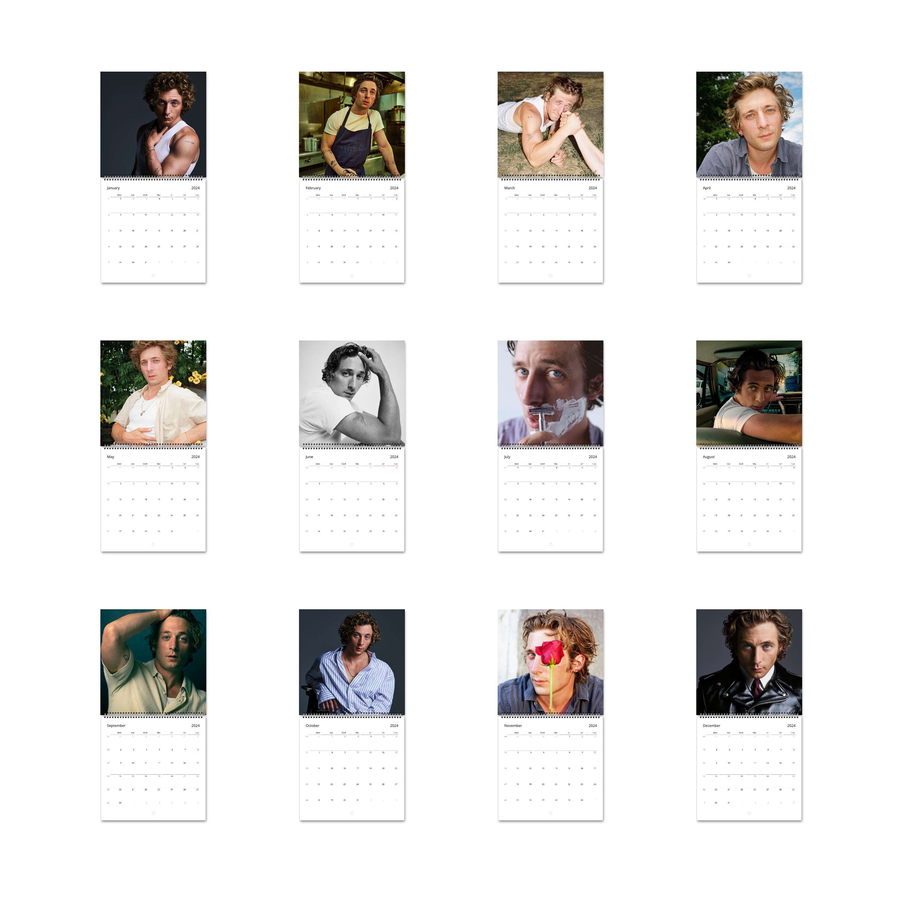 Jeremy Allen Calendar 2024 Calendar, Wall Calendar 2024, Jeremy Allen