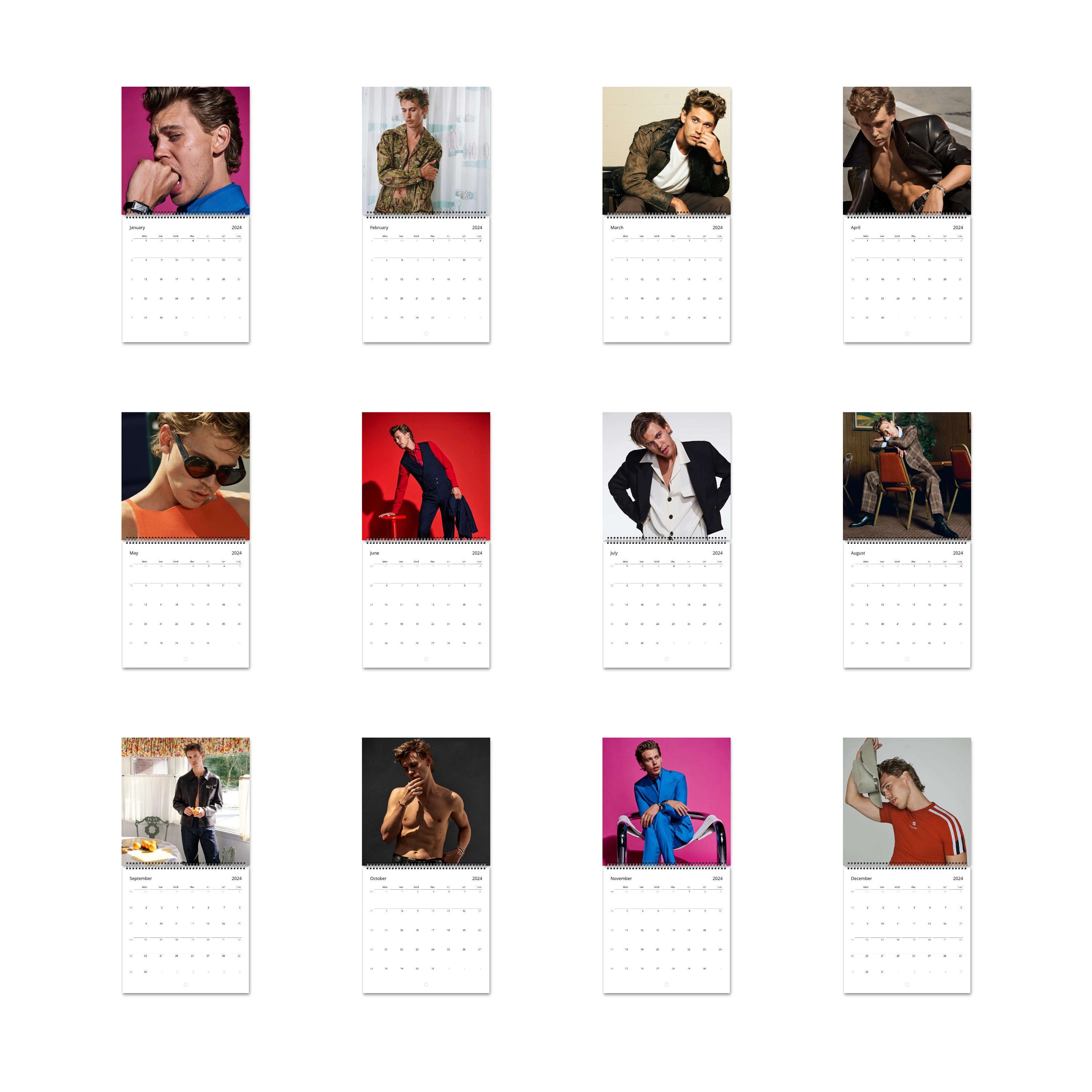 Austin Butler Calendar Vol.2 2024 Calendar, Wall Calendar 2024 sold by Bored Marisa SKU