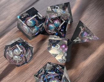 Schitterende Galaxy Sharp-edge harsdobbelstenen set universum Star outer space volledige set NS