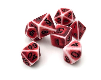 Juego de dados acrílicos de color rojo sangre óxido mate DnD juego de rol D20
