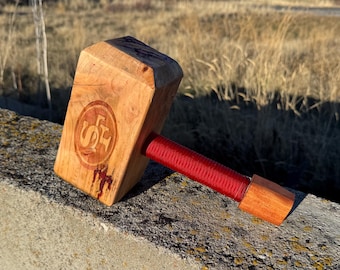 49rs Thor Hammer-Red Fractal Burn Thors hammer-Gift