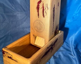 Dice tower Handmade Fractal Burn: DnD-  Wood Art DND