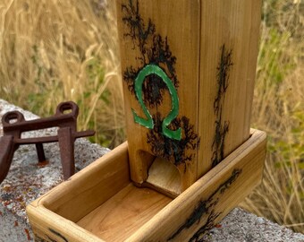 Dice tower Handmade Fractal Burn: Ao Overgod DnD-  Wood Art DND