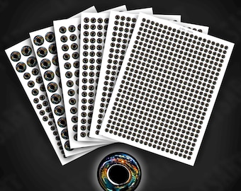 Printable Fishing Lure Eyes – Digital Download for DIY Lure Making, Realistic Bass & Trout Craft Eyes, Galaxy Chrome