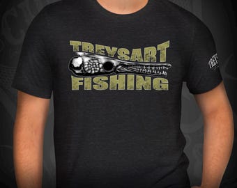 TreysArt Fishing Apparel T-Shirt Gar Skull