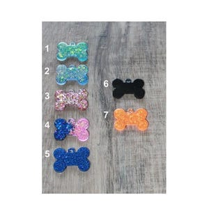 ¡OFERTA! Placas de identificación personalizadas con brillantina para perros – Placas de identificación de epoxi personalizadas para mascotas – Placas de identificación para perros y gatos – Placas brillantes para mascotas – Regalo hecho a mano para amantes de las mascotas