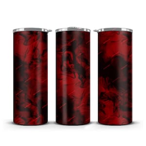 Schwarz + Maroon Smoke Tumbler PNG Sublimation Design - 20 Unzen Skinny Tumbler - gerade und konisch - sofortiger digitaler Download Dateien