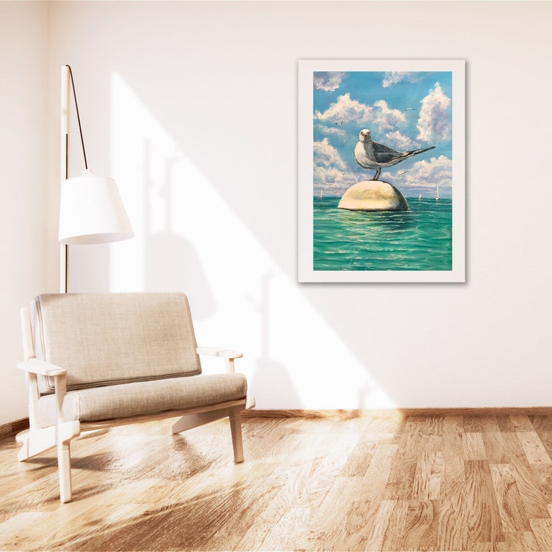 Seagull Canvas Print: Coastal Ocean Bird Wall Art - Etsy