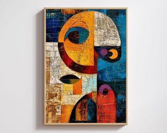 Paul Klee Inspired Abstract Art Print: Colorful Geometric Painting (Digital Download)