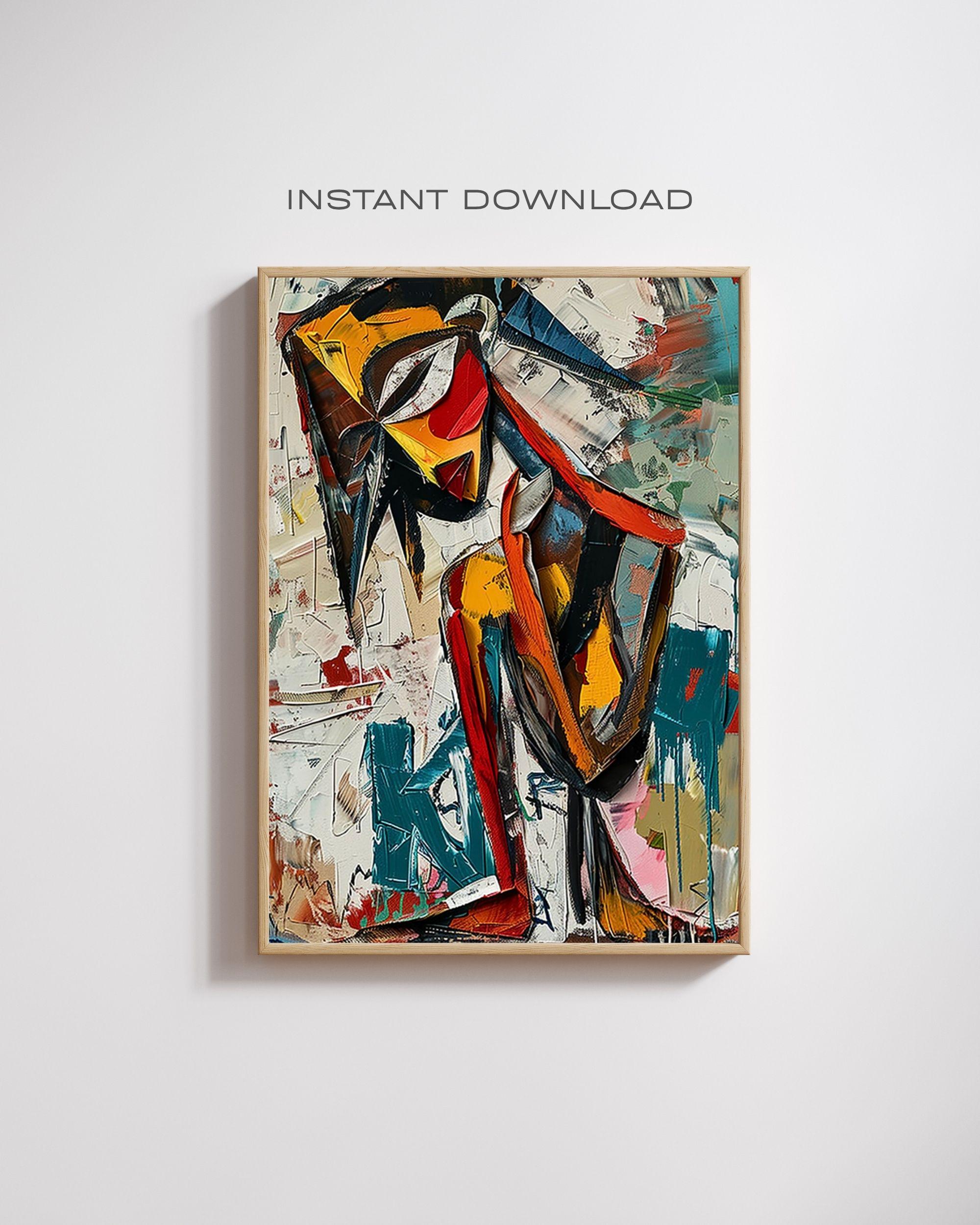 Picasso Abstract Figure Print: Modern Cubist Geometric Art (digital ...