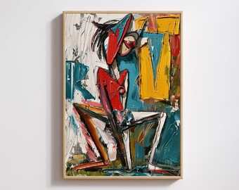 ピカソの女性肖像画、抽象表現主義アート（デジタルダウンロード